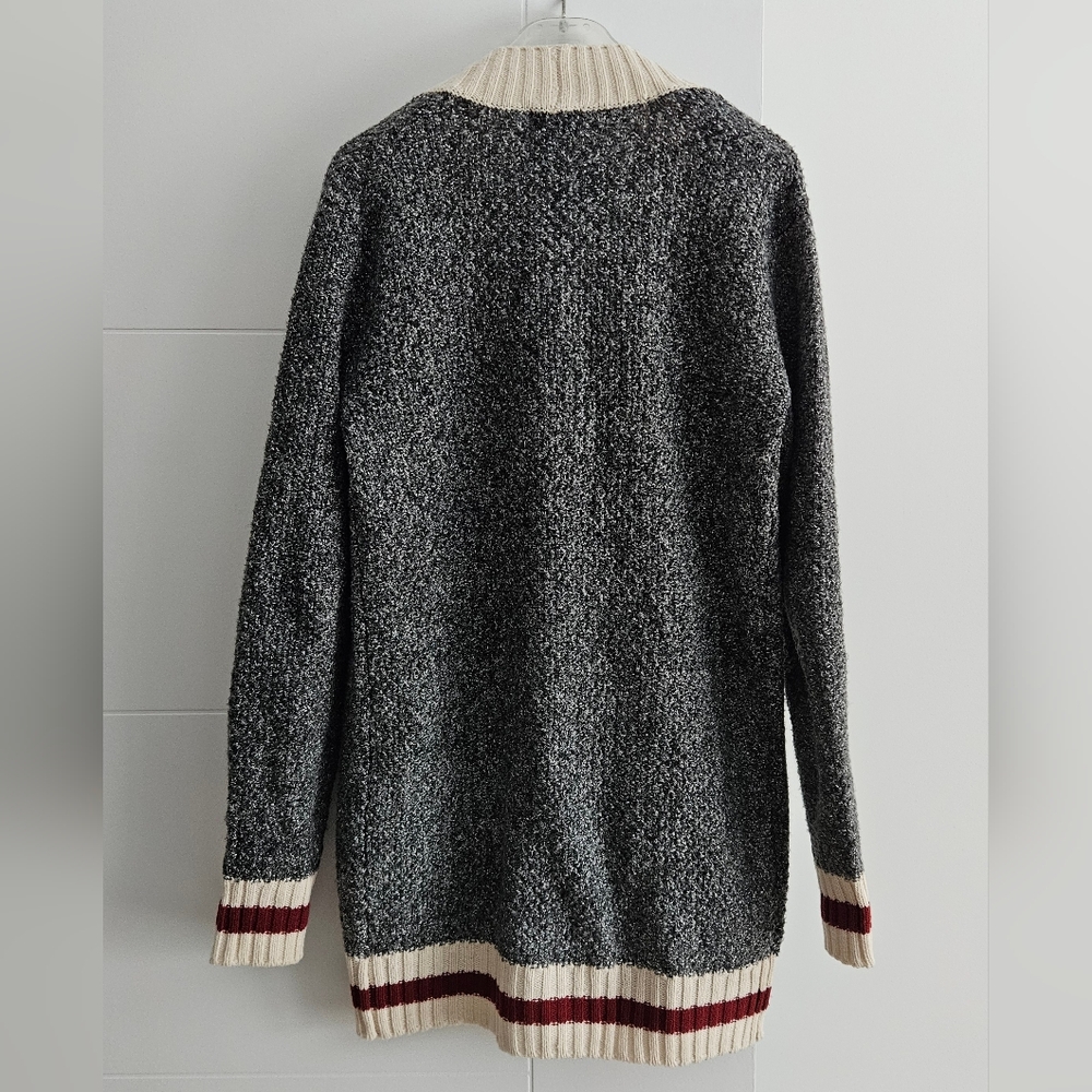 Wmns M Open Cabin Knit Long Sweater Pockets Medium Loose Open Cardigan Cottage - Picture 3 of 6